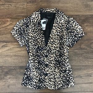 NEW Forever 21 Leopard Print Short Sleeve Blazer